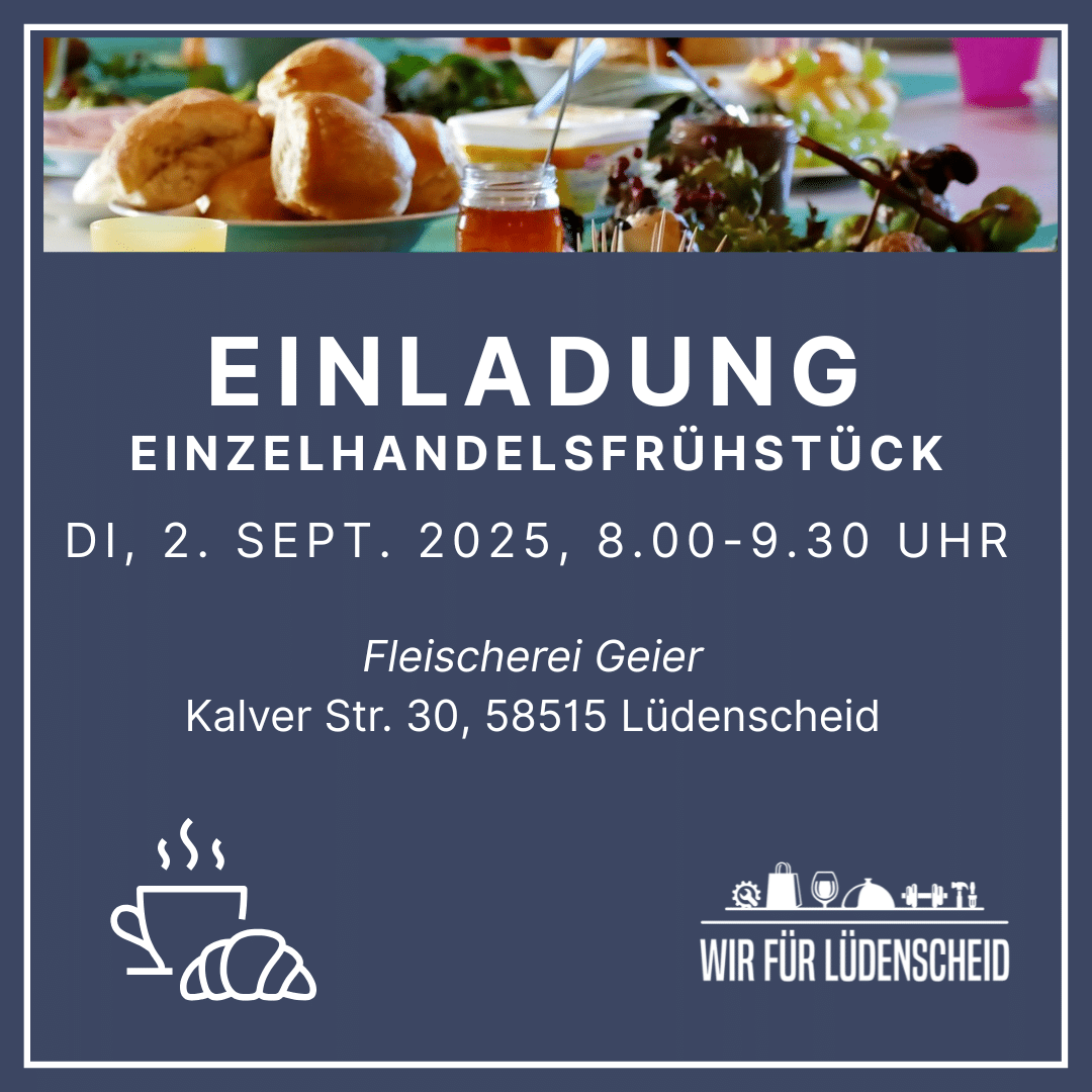 Einladung zum EInzelhandelsfrühstück am 2.9.2025, 8 Uhr
